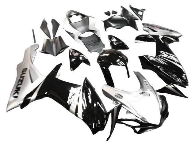 2011-2024 Suzuki GSXR 600 / GSXR 750 Motorcycle Fairing - Glossy Black Silver UK