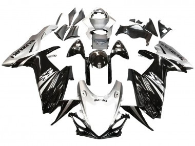 2011-2024 Suzuki GSXR 600 / GSXR 750 Motorcycle Fairing - Glossy Black Silver UK