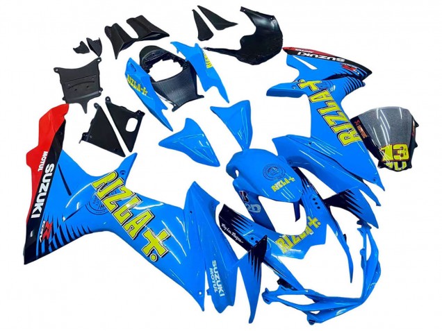 2011-2024 Suzuki GSXR 600 / GSXR 750 Motorcycle Fairings - Blue Gold Red Black Rizla UK