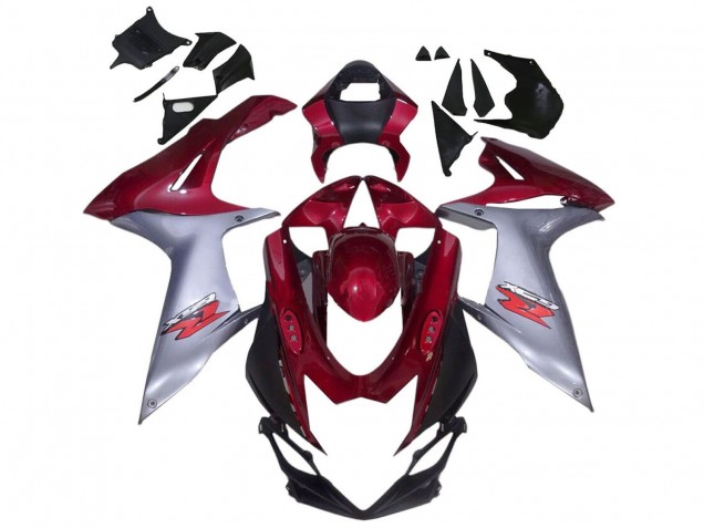 2011-2024 Suzuki GSXR 600 / GSXR 750 Motorcycle Fairings - Red Silver UK