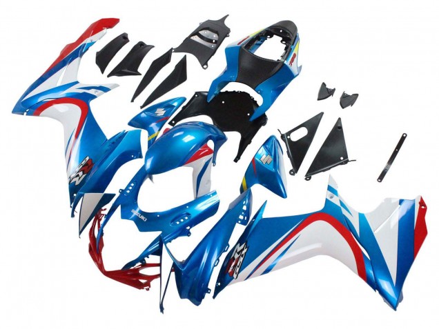 2011-2024 Suzuki GSXR 600 / GSXR 750 Motorcycle Fairings - Blue White Red UK