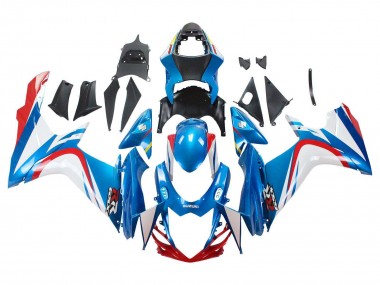 2011-2024 Suzuki GSXR 600 / GSXR 750 Motorcycle Fairings - Blue White Red UK