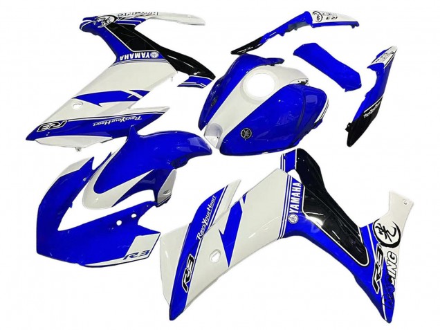 2015-2018 Yamaha YZF R3/R25 Motorcycle Fairings - White Blue Black Racing UK