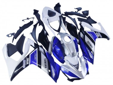 2015-2018 Yamaha YZF R3/R25 Motorcycle Fairings - White Blue Black Yamalube UK