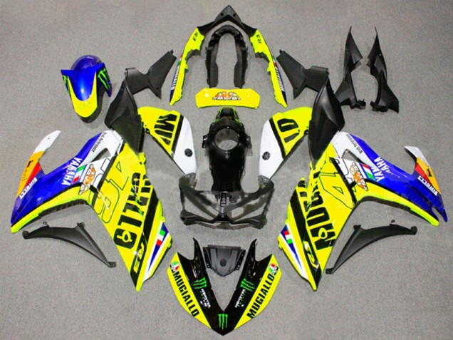 2015-2018 Yamaha YZF R3/R25 Motorcycle Fairings - Yellow Blue Black Monster UK