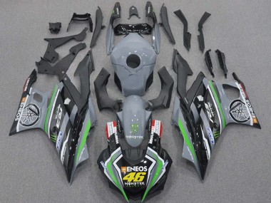 2015-2018 Yamaha YZF R3/R25 Motorcycle Fairings - Nardo Grey Green Black ENEOS Monster 46 UK