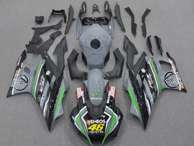 2015-2018 Yamaha YZF R3/R25 Motorcycle Fairings - Nardo Grey Green Black ENEOS Monster 46 UK