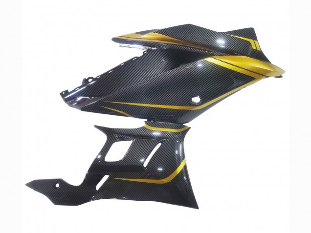 2019-2021 Yamaha YZF R3/R25 Motorcycle Fairings - Gold Black Carbon Fiber UK
