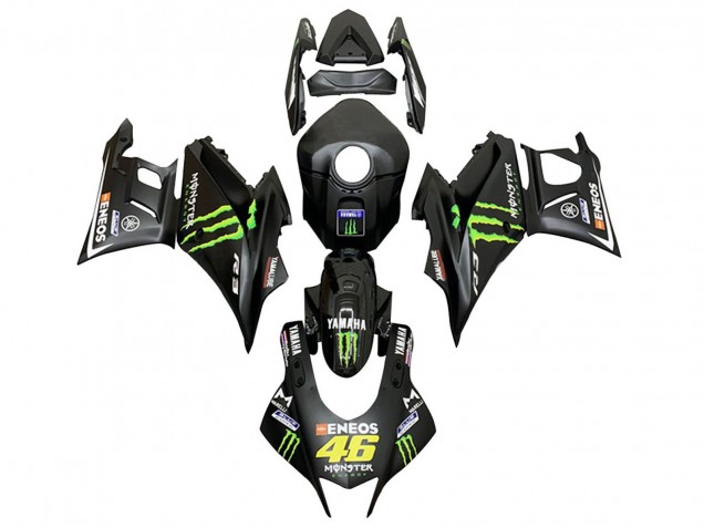 2019-2021 Yamaha YZF R3/R25 Motorcycle Fairings - Black Green ENEOS Monster 46 UK