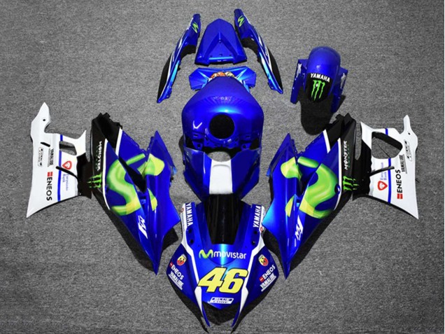 2019-2021 Yamaha YZF R3/R25 Motorcycle Fairings - Blue White Green Black Monster MoviStar ENEOS 46 UK