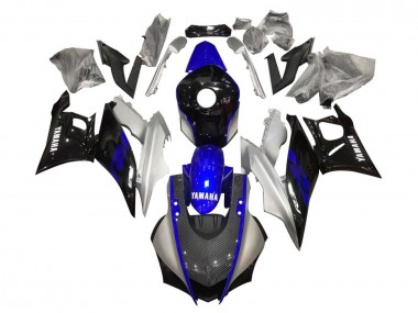 2019-2021 Yamaha YZF R3/R25 Motorcycle Fairings - Silver Blue Black Carbon Fiber Style UK