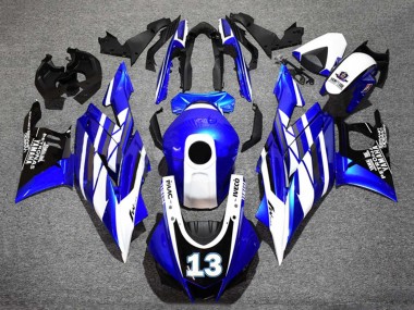 2019-2021 Yamaha YZF R3/R25 Motorcycle Fairings - Blue White Black Yamalube Petronas 13 UK