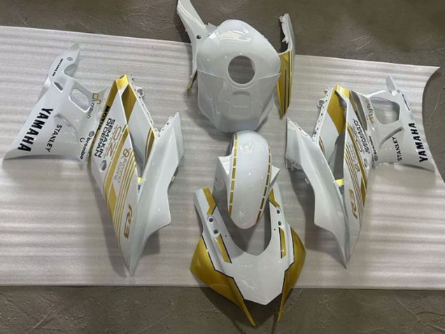 2019-2021 Yamaha YZF R3/R25 Motorcycle Fairings - White Gold Semakin Didepan UK