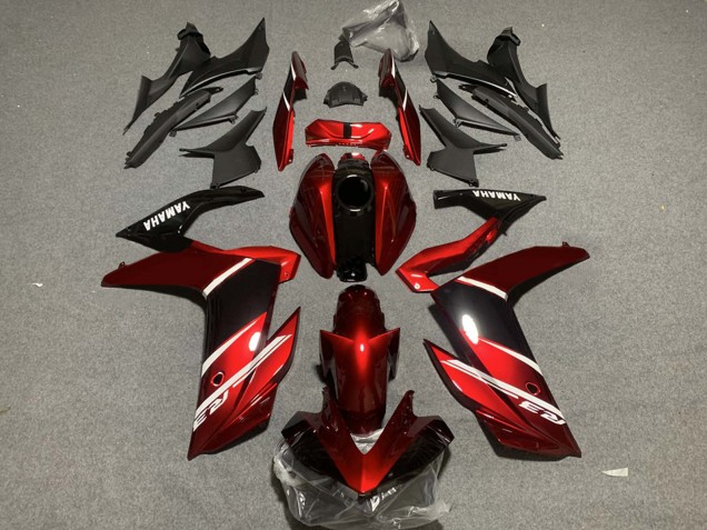 2019-2021 Yamaha YZF R3/R25 Motorcycle Fairings - Red White Glossy Black UK