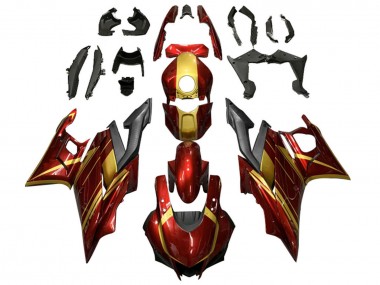 2019-2021 Yamaha YZF R3/R25 Motorcycle Fairings - Red Gold Matte Black UK