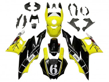 2019-2021 Yamaha YZF R3/R25 Motorcycle Fairings - Yellow White Glossy Black Lenovo 6 UK