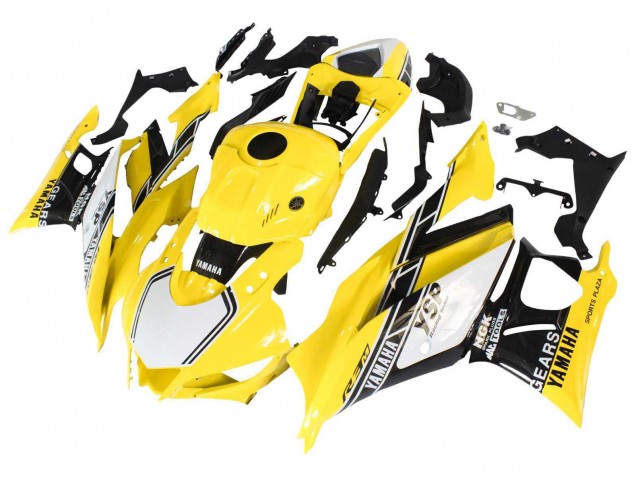 2019-2021 Yamaha YZF R3/R25 Motorcycle Fairings - Yellow White Black Stripe UK