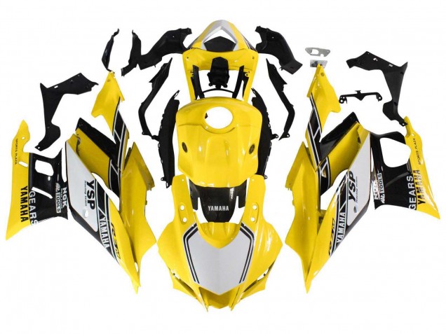 2019-2021 Yamaha YZF R3/R25 Motorcycle Fairings - Yellow White Black Stripe UK