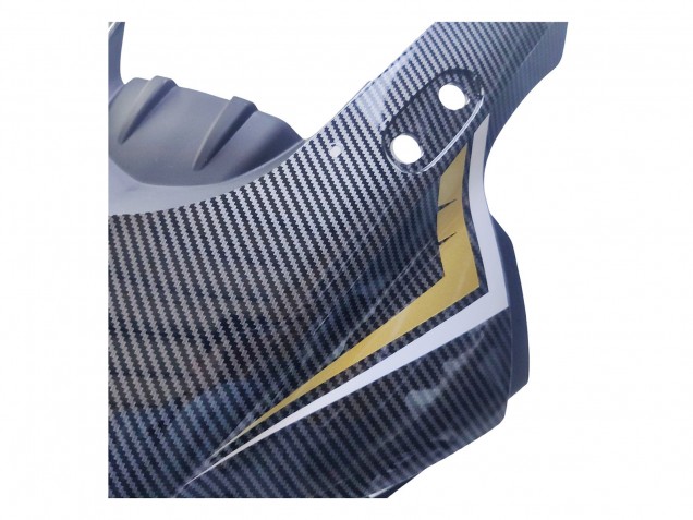 2022-2024 Yamaha YZF R3/R25 Motorcycle Fairings - Black Carbon Fiber Style Gold Red ABBOT UK