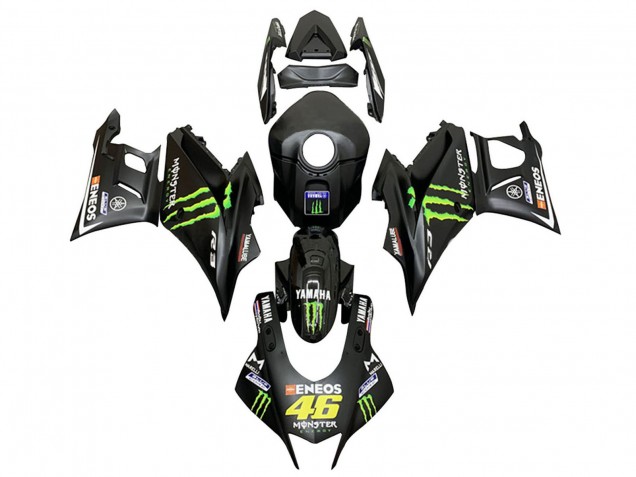 2022-2024 Yamaha YZF R3/R25 Motorcycle Fairings - Black Green Monster ENEOS 46 UK