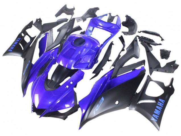 2022-2024 Yamaha YZF R3/R25 Motorcycle Fairing - Blue Matte Black UK