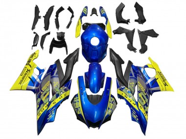 2022-2024 Yamaha YZF R3/R25 Motorcycle Fairings - Yellow Blue Matte Black 93 UK