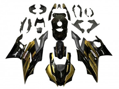 2022-2024 Yamaha YZF R3/R25 Motorcycle Fairings - Gold Glossy Black Semakin Didepan UK