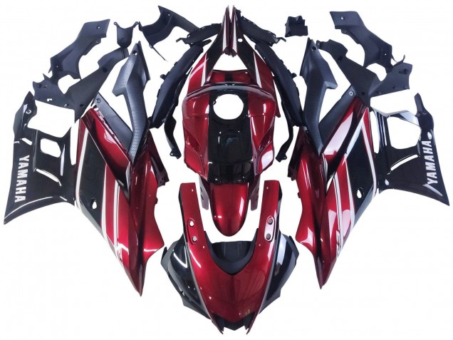 2022-2024 Yamaha YZF R3/R25 Motorcycle Fairing - Red White Glossy Black UK