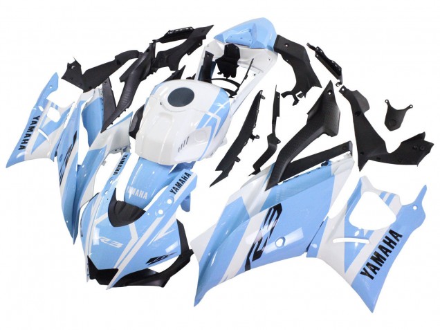 2022-2024 Yamaha YZF R3/R25 Motorcycle Fairings - White Light Blue UK