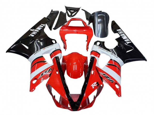 2000-2001 Yamaha YZF 1000 R1 Motorcycle Fairings - Red White Glossy Black UK