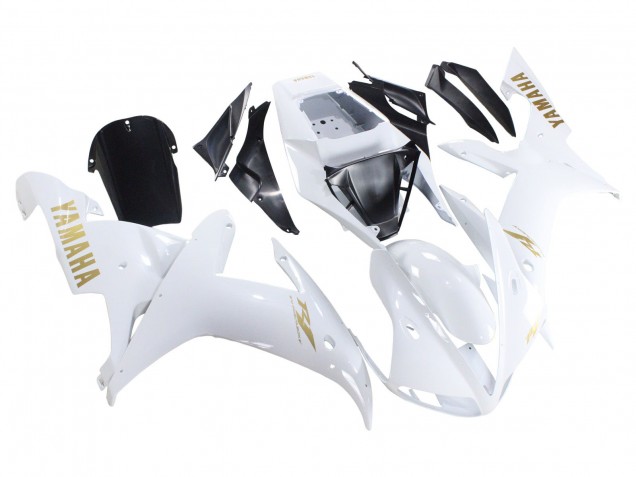 2002-2003 Yamaha YZF 1000 R1 Motorcycle Fairings - White Gold Decals UK