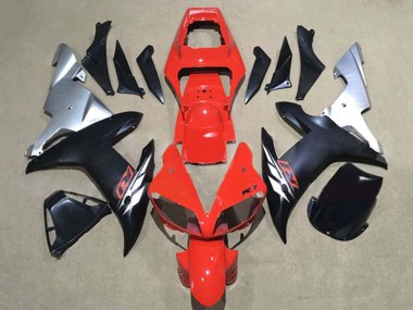 2002-2003 Yamaha YZF 1000 R1 Motorcycle Fairings - Red Silver Matte Black UK