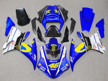 2002-2003 Yamaha YZF 1000 R1 Motorcycle Fairings - Blue White Black Yellow Monster 46 UK