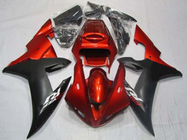 2002-2003 Yamaha YZF 1000 R1 Motorcycle Fairings - Red Matte Black UK