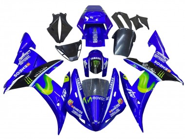 2002-2003 Yamaha YZF 1000 R1 Motorcycle Fairings - Blue Black Green MoviStar ENEOS Monster UK