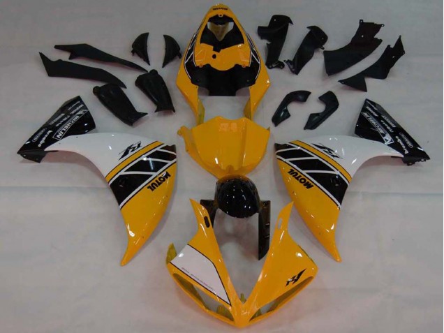 2007-2008 Yamaha YZF 1000 R1 Motorcycle Fairings - Yellow White Black UK