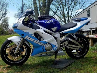 1998-2002 Yamaha YZF 600 R6 Motorcycle Fairings - White Blue Jordan UK