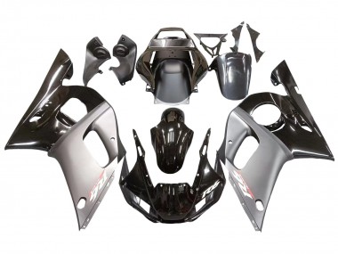 1998-2002 Yamaha YZF 600 R6 Motorcycle Fairings - Silver Glossy Black UK