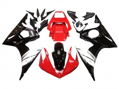 2006-2009 Yamaha YZF R6S Motorcycle Fairings - Red White Glossy Black UK