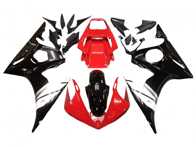 2006-2009 Yamaha YZF R6S Motorcycle Fairings - Red White Glossy Black UK