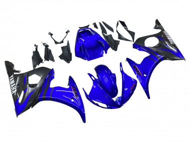 2003-2004 Yamaha YZF R6 Motorcycle Fairings - Blue Glossy Black UK