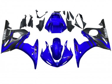 2003-2004 Yamaha YZF R6 Motorcycle Fairings - Blue Glossy Black UK