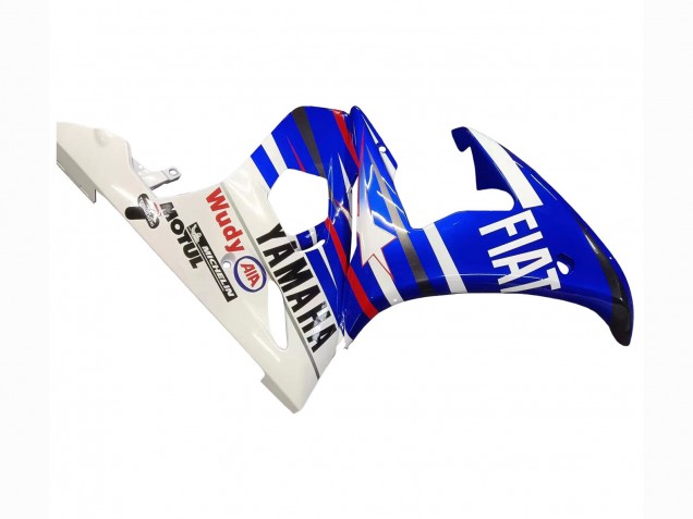 2006-2009 Yamaha YZF R6S Motorcycle Fairings - White Blue Fiat Motul Kastinee UK