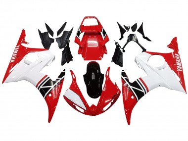 2006-2009 Yamaha YZF R6S Motorcycle Fairing - White Red Glossy Black UK