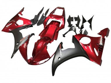 2003-2004 Yamaha YZF R6 Motorcycle Fairing Kits - Red Matte Black UK