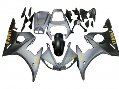 2006-2009 Yamaha YZF R6S Motorcycle Fairings - Matte Grey Matte Black Gold Decals UK