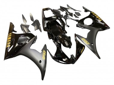 2006-2009 Yamaha YZF R6S Motorcycle Fairings - Glossy Black Matte Black Gold Decals UK