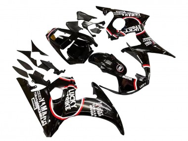 2006-2009 Yamaha YZF R6S Motorcycle Fairings - Glossy Black Red White Lucky Strike Motul UK