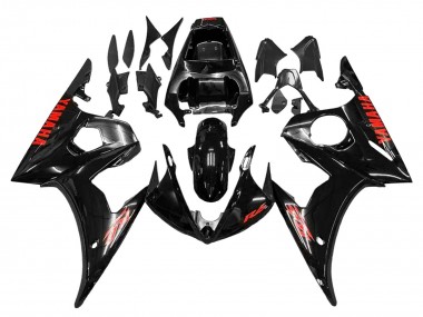 2003-2004 Yamaha YZF R6 Motorcycle Fairings - Glossy Black Red UK