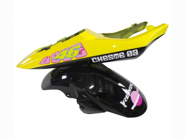 2006-2009 Yamaha YZF R6S Motorcycle Fairings - Yellow Pink Glossy Black Rossi Repsol 46 UK